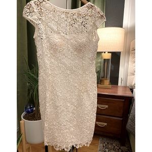 Adriana Pappell short white lace dress
